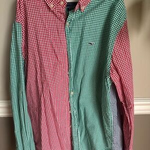 Vineyard Vines  Red and Green Boys  Gingham Shirt